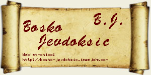 Boško Jevdoksić vizit kartica
